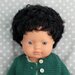 Miniland Doll Caucasian Black Curly Hair Boy - 38cm (Boxed)