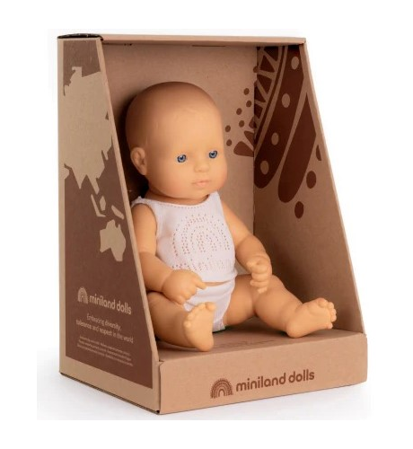 Miniland Baby Doll Caucasian Girl - 32cm (Boxed) - PLAY-Dolls & Acc ...
