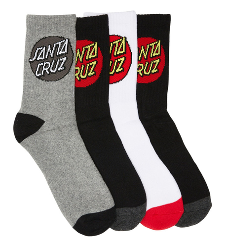 Santa Cruz Classic Dot Socks 4pk (Mens 7-11) - Multi