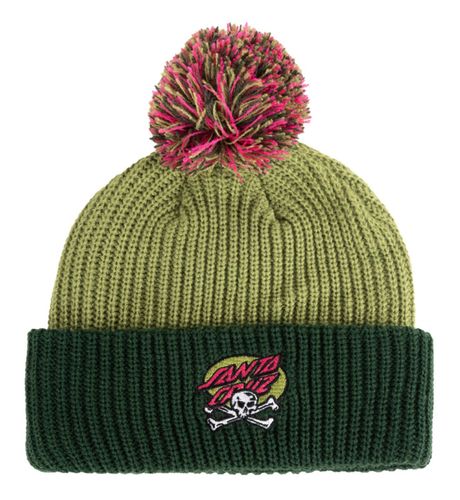 Santa Cruz Oval Dot Skull Patch Beanie - Green