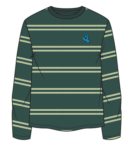 Santa Cruz Screaming Hand Tee - Dark Cedar Stripe