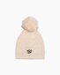 The Girl Club Cream Lace Knit Pom Pom Beanie