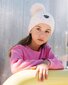 The Girl Club Cream Lace Knit Pom Pom Beanie