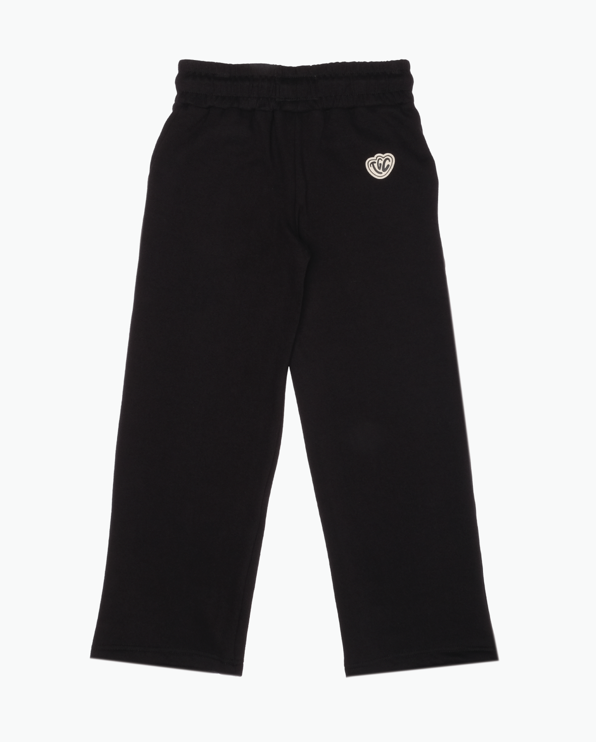 The Girl Club Black Wide Leg Fleece Lounge Pants SALE Girls Sale Kids Clothing NZ Shop Online Kid Republic W23 The Girl Club SALE