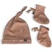 LFOH Knotted Beanie & Bootie Set - Biscotti Speckle