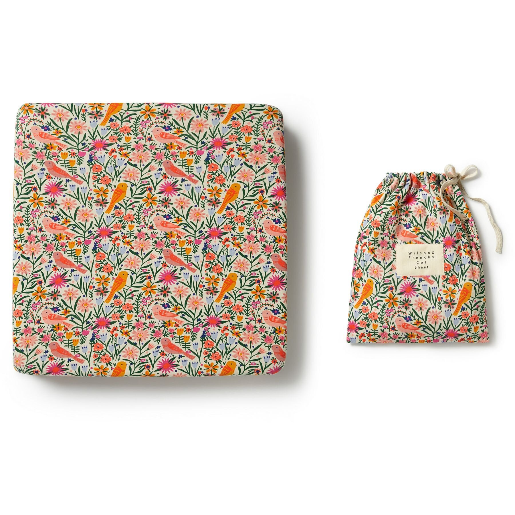 Wilson & Frenchy Organic Cot Sheet Birdy Floral BABY ESSENTIALS