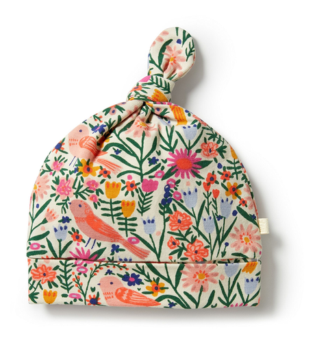 Wilson & Frenchy Organic Knot Hat - Birdy Floral