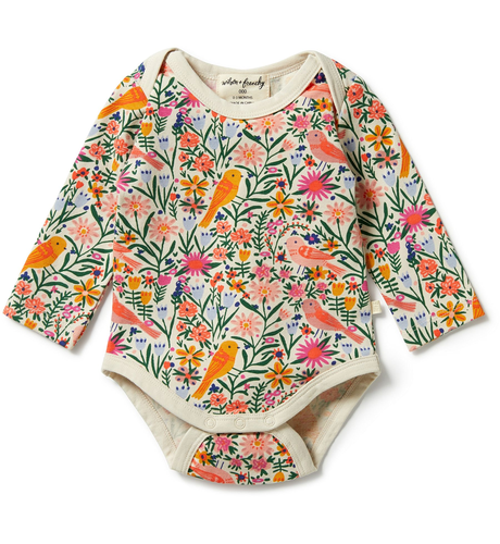 Wilson & Frenchy Organic Envelope Bodysuit - Birdy Floral