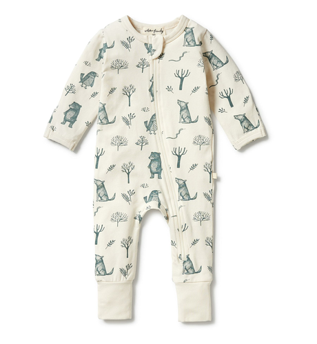 Wilson & Frenchy Organic Zipsuit With Feet - The Woods