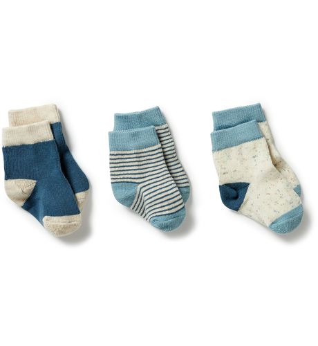 Wilson & Frenchy Organic 3 Pk Baby Socks - Arctic Blast