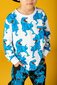 Rock Your Kid Blue Rex Roar Boxy Fit L/S T-Shirt.