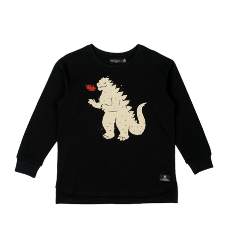 Rock Your Kid Godzilla Fire L/S T-Shirt