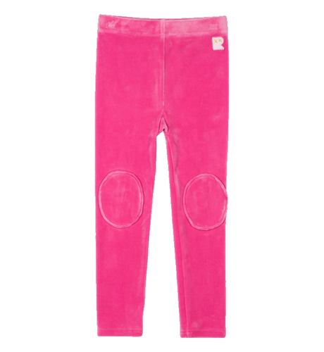 Rock Your Kid Pink Velvet Knee Patch Tights