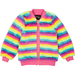 Rock Your Kid Fluorescent Stripe Faux Fur Jacket