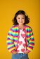 Rock Your Kid Fluorescent Stripe Faux Fur Jacket