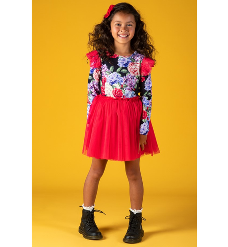 Rock Your Kid Midnight Florals L/S Circus Dress