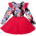 Rock Your Kid Midnight Florals L/S Circus Dress