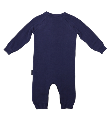 Korango Stars Stripe Hooded Knit Dress - Navy