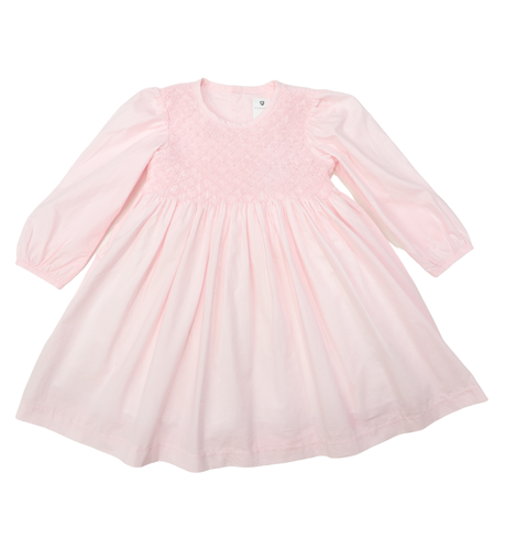 Korango Tone on Tone Smocked Dress - Light Pink
