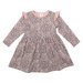 Korango Tiger Stripe Cotton Frill Dress - Dusty Pink