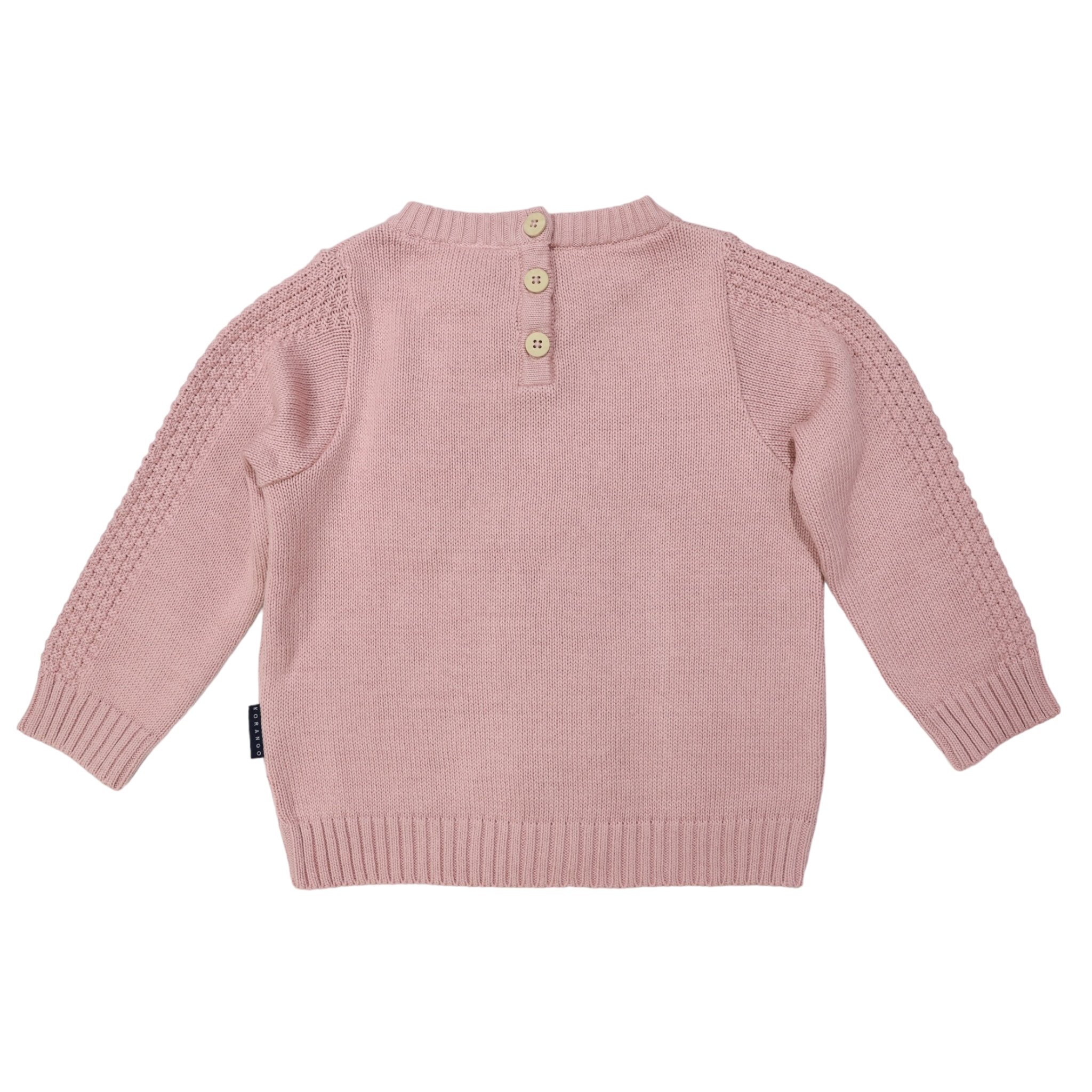 Korango Textured Knit Sweater Dusty Pink CLOTHING BABY Baby Cardis Knitwear Kids Clothing NZ Shop Online Kid Republic W23 Korango