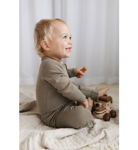Jamie Kay Fine Rib L/S Bodysuit - Bear/Tofu