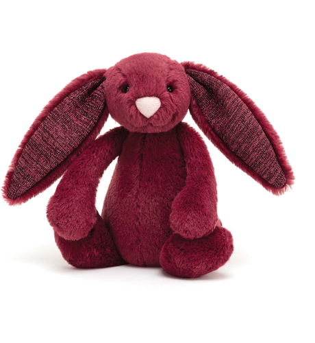 Jellycat Bashful Sparkly Red Cassis Bunny - Small