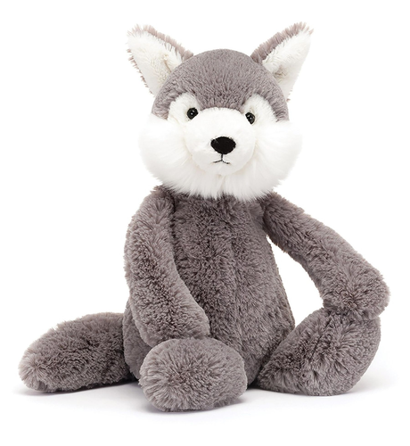 Jellycat Bashful Grey & White Wolf - Medium