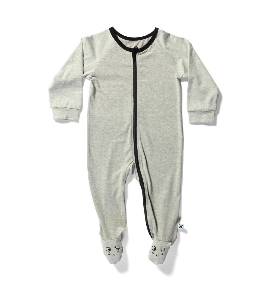 Minti Baby Face Zippy Jumpsuit Grey Marl - SALE-Sale Baby Clothing ...