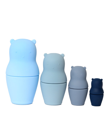 Baby Blue Silicone Nesting Bears