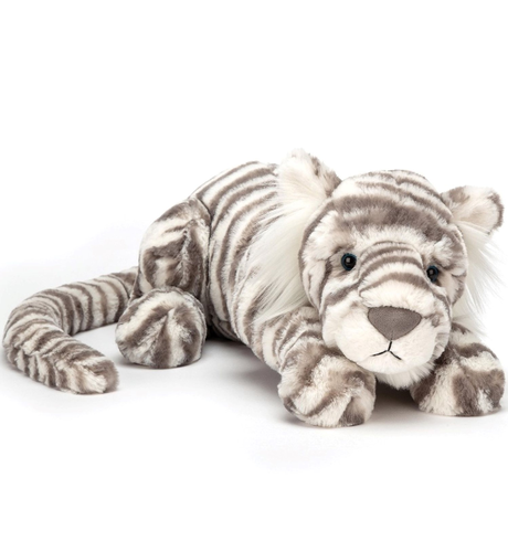 Jellycat Sacha Grey & White Snow Tiger - Medium