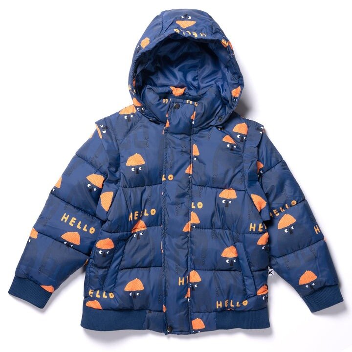 Minti Hello Yeti Puffa Jacket Navy CLOTHING BOY Boys Jackets Zip Ups Kids Clothing NZ Shop Online Kid Republic W23 MINTI D2