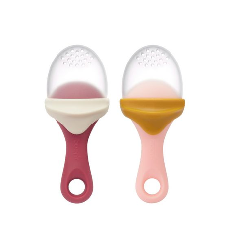 Boon Pulp Silicone Feeder 2 Pack - Pink/Coral