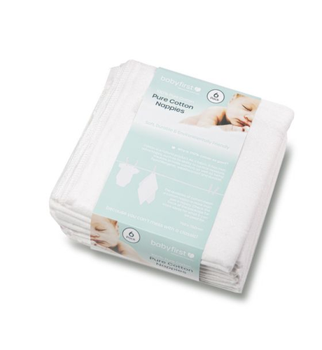 Baby First Cloth Nappies - 6 pk