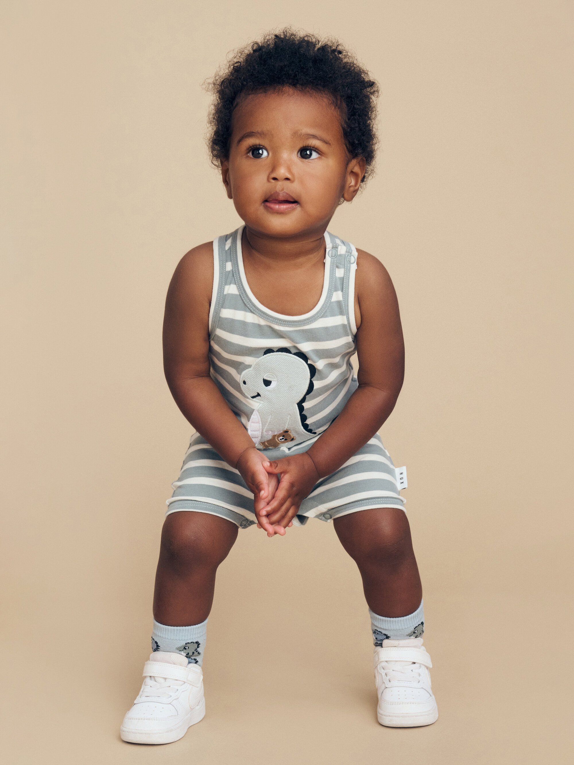 Huxbaby Dino Stripe Sleeveless Romper CLOTHING-BABY-Baby All In