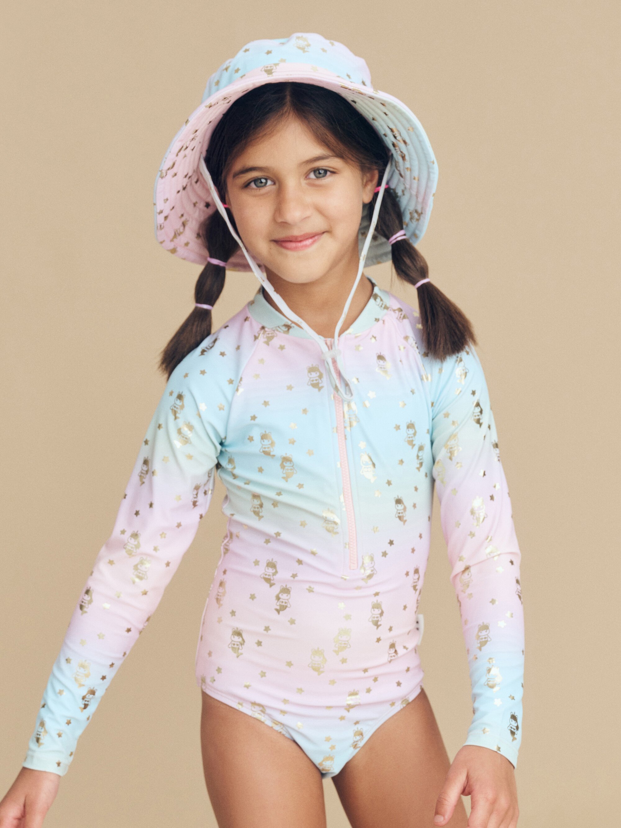 Huxbaby Star Mermaid Zip Swimsuit CLOTHING-GIRL-Girls Swimwear