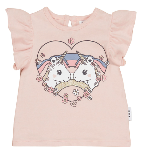 Huxbaby Unicorn Heart Frill T-Shirt