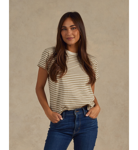 Rylee + Cru Vintage Adult Tee - Fern Stripe