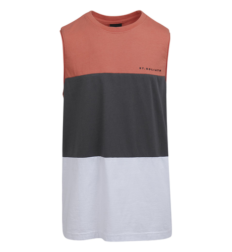 St Goliath Colour Block Muscle Tank - Melon