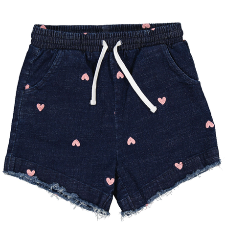 Kissed By Radicool Hearts Denim Short