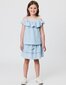 Kissed By Radicool Hearts Chambray Ruffle Top