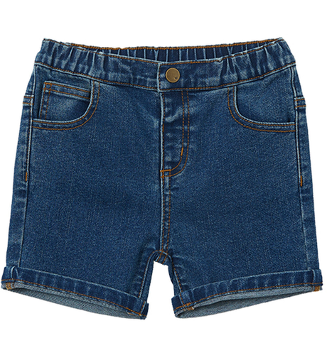 Milky Stone Wash Denim Short