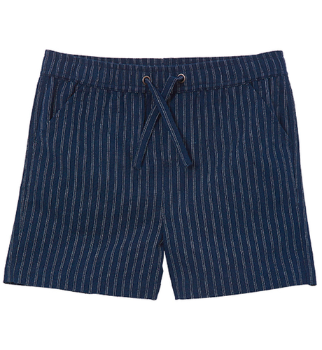 Milky Navy Stripe Linen Short