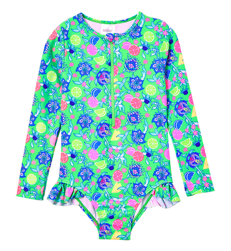 Milky Peacock L/S Swimsuit