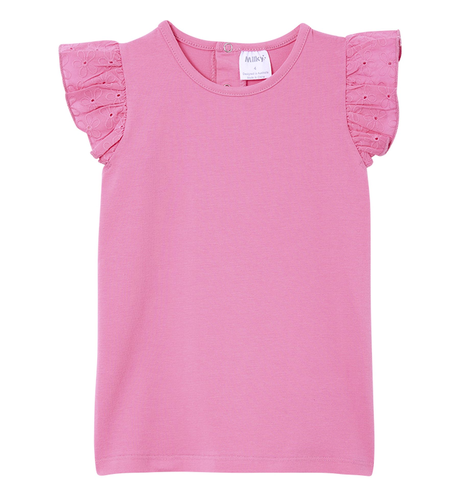 Milky Pink Sachet Broderie Frill Tee