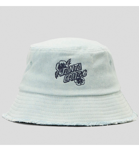 Santa Cruz Poppy Stack Strip Bucket hat - Light Blue