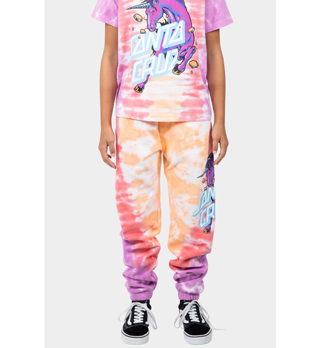 Santa Cruz Unicorn Stack Strip Trackpants - Pale Pink Tie Dye