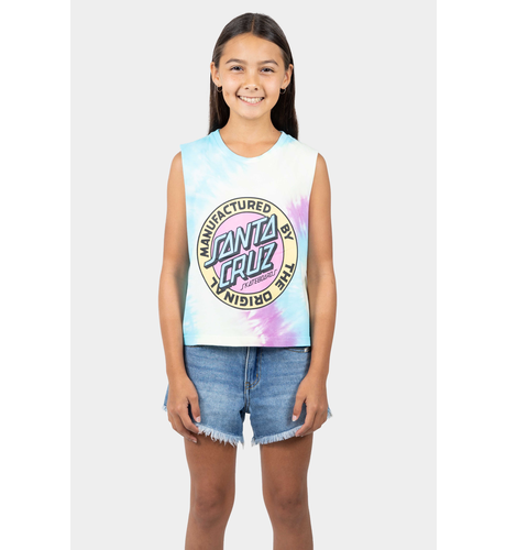 Santa Cruz MFG Dot Front Muscle Crop - Orchid Tie Dye