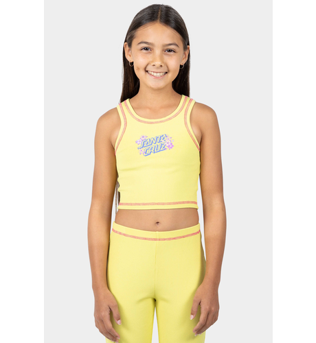 Santa Cruz Blooming Stack Crop Rib Tank - Yellow