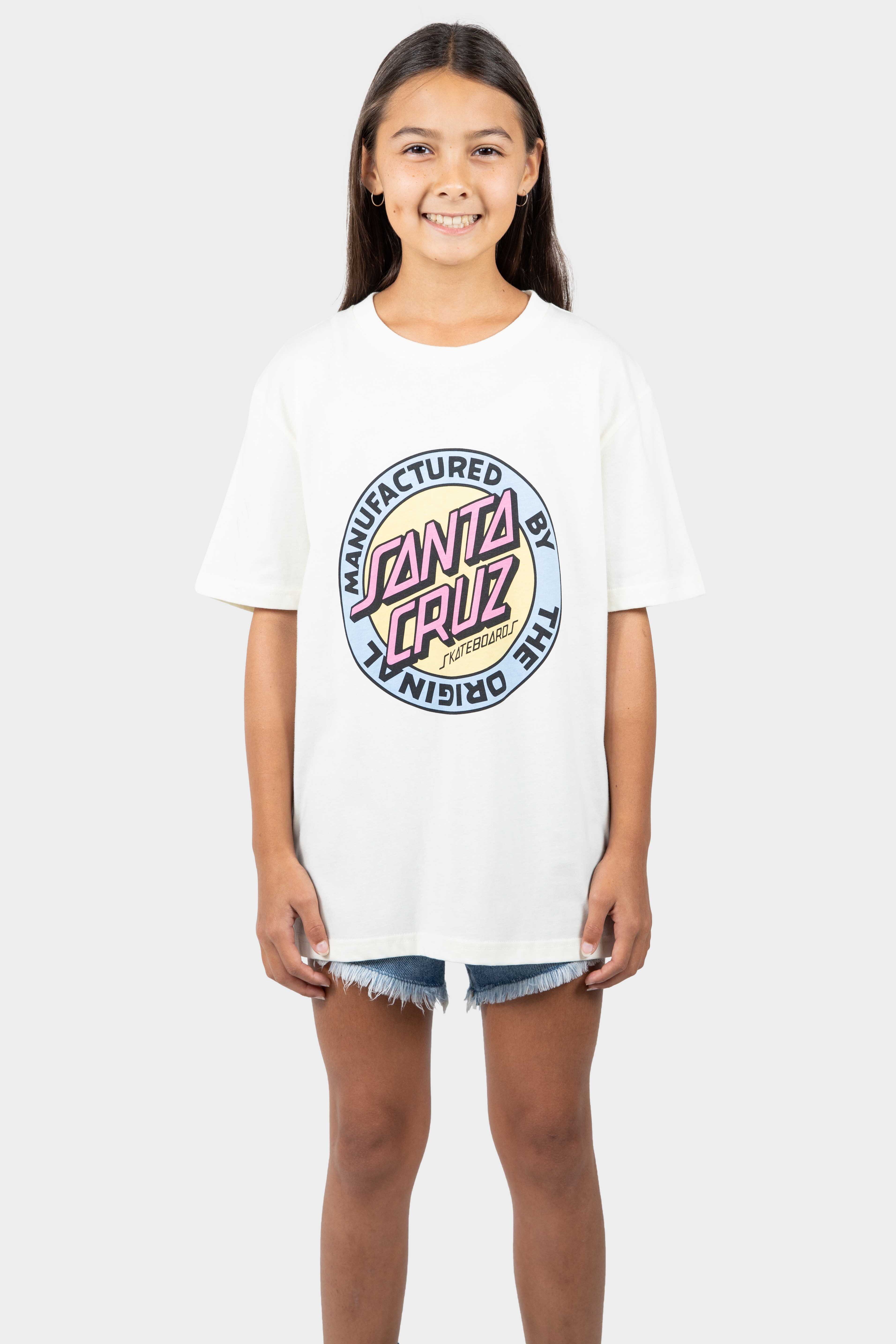 Santa Cruz MFG Dot Front T-Shirt Cream CLOTHING-GIRL-Girls S/S